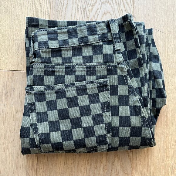 Like New Oak + Fort Green/Black Checkered Denim Pants - Picture 4 of 4